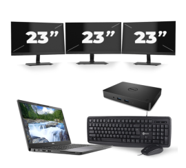 Dell Latitude 7300 — Intel Core i5-8. generacji — 13 cali — 8 GB RAM — 256 GB SSD — Windows 11 + 3 monitory 23-calowe