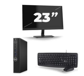 Dell Optiplex 3070 Micro USFF – Intel Core i5-9. generacji – 8 GB RAM – 256 GB SSD – Windows 11 + 1x 23-calowy monitor