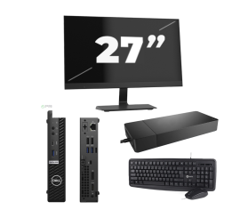 Dell OptiPlex 5080 USFF - Intel Core i3 10. generacja - 8 GB RAM - 256 GB SSD - Windows 11 + 1x 27-calowy monitor