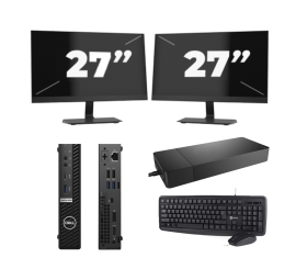 Dell OptiPlex 5080 USFF - Intel Core i3 10. generacji - 8 GB RAM - 256 GB SSD - Windows 11 + 2x monitor 27 cali