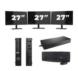 Dell OptiPlex 5080 USFF - Intel Core i3-10. generacji - 8 GB RAM - 256 GB SSD - Windows 11 + 3x monitor 27 cali