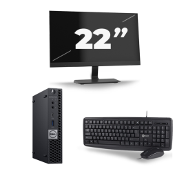 Dell Optiplex 7070 Micro USFF – Intel Core i5-9. generacji – 8 GB RAM – 256 GB SSD – Windows 11 + 1x 22-calowy monitor