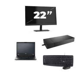 Fujitsu LIFEBOOK E5410 - Intel Core i3-10. generacji - 14 cali - 8 GB RAM - 256 GB SSD - Windows 11 Home + 1x 22-calowy monitor