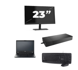 Fujitsu LIFEBOOK E5410 - Intel Core i3-10. generacji - 14 cali - 8 GB RAM - 256 GB SSD - Windows 11 Home + 1x 23-calowy monitor