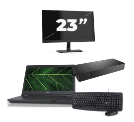 Fujitsu LIFEBOOK E5411 - Intel Core i5-11. generacji - 14 cali - 8 GB RAM - 256 GB SSD - Windows 11 Home + 1x 23-calowy monitor