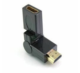 Adapter HDMI męski na żeński 360 stopni, kątowy 90, złocony