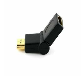 Adapter HDMI męski na żeński kątowy 90-180 stopni, złocony