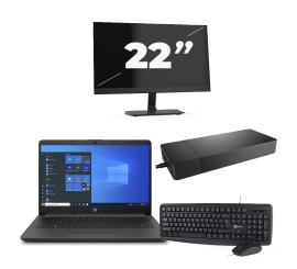 HP 240 G8 – Intel Core i3-10. generacji – 14 cali – 8 GB RAM – 256 GB SSD – Windows 11 Home + 1x 22-calowy monitor