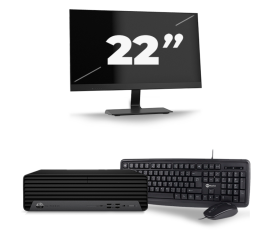 HP EliteDesk 800 G6 USFF - Intel Core i3-10e Generatie - 8GB RAM - 256GB SSD - Windows 11 + 1x 22 inch Monitor