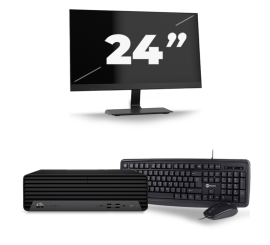HP EliteDesk 800 G6 USFF - Intel Core i3-10e Generatie - 8GB RAM - 256GB SSD - Windows 11 + 1x 24 inch Monitor