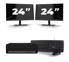 HP EliteDesk 800 G6 USFF - Intel Core i7 10. generacji - 8GB RAM - 256GB SSD - Windows 11 + 2x Monitor 24 cali
