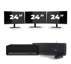 HP EliteDesk 800 G6 USFF - Intel Core i5-10e Generatie - 8GB RAM - 256GB SSD - Windows 11 + 3x 24 inch Monitor