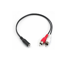 Kabel adaptera audio stereo Jack 3,5 mm żeński na podwójny kabel stereo RCA, 0,2 m