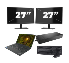 Lenovo ThinkPad E14 Gen 2 - Intel Core i3 11. generacji - 14 cali - 8GB RAM - 256GB SSD - Windows 11 Home + 2x Monitor 27 cali