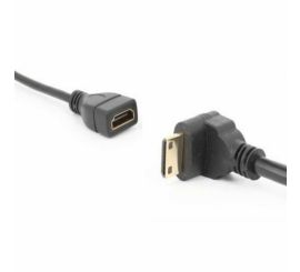 Kątowy kabel Mini HDMI męski na żeński HDMI, 17 cm