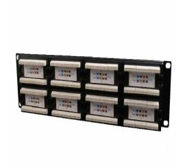 Panel krosowy Cat.5E z 48 portami i tylnym systemem zarządzania kablami