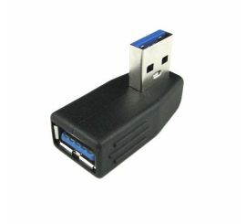 Adapter USB 3.0 A męski na żeński, pionowy, lewy, kątowy 90 stopni