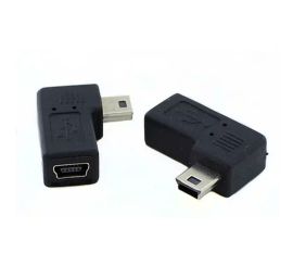 Adapter Mini USB żeński na męski, kąt 90°, prawy