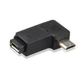 Adapter Micro USB z żeńskiego na męski, kąt lewy 90°